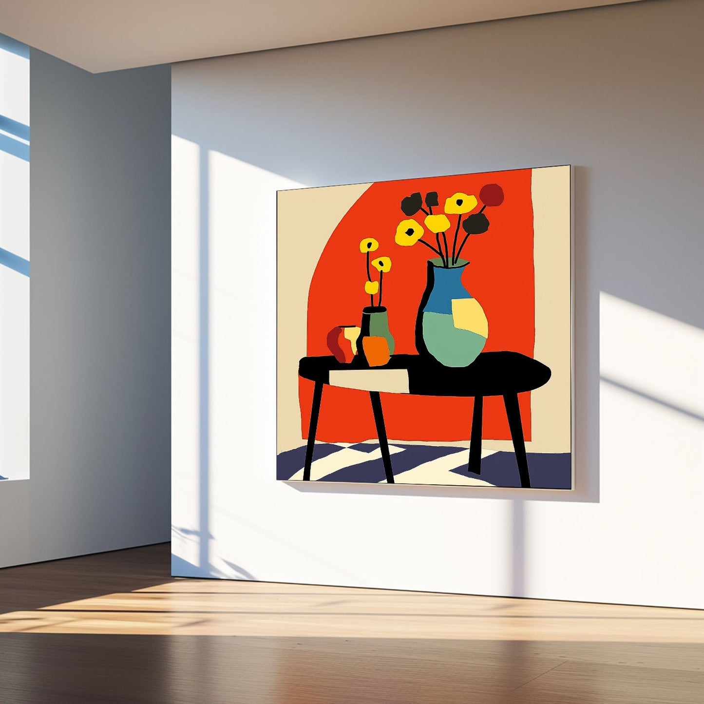 Colorful Flower Still Life Oil Painting for Home Decor and Modern Art Enthusiasts