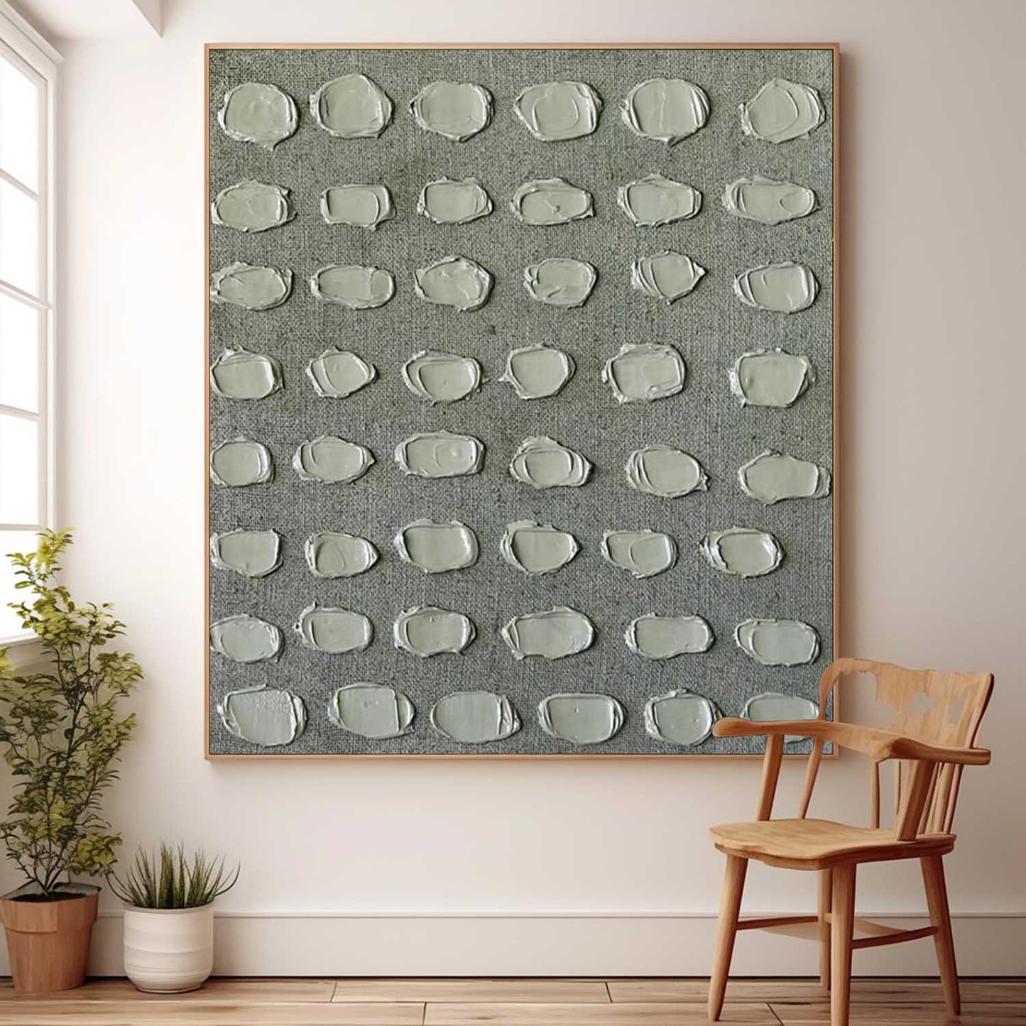 Textured Minimalist Oil Painting for Contemporary Home Decor
