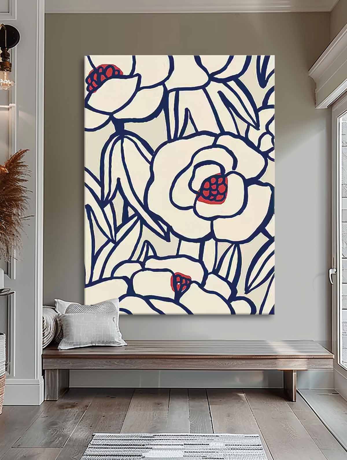 Elegant Floral Oil Painting for Contemporary Home Decor