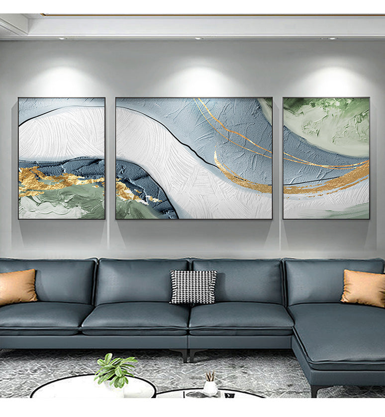 Stone Gold Natural Marble Granite Inspired Oil Painting
