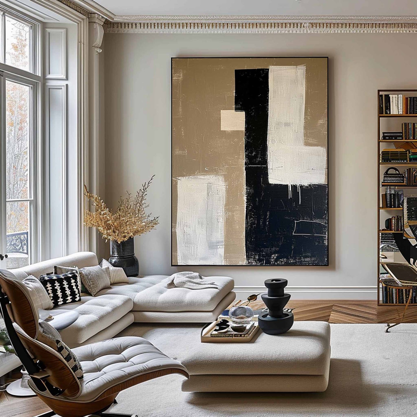 Contemporary Minimalist Abstract Oil Painting for Modern Art Lovers