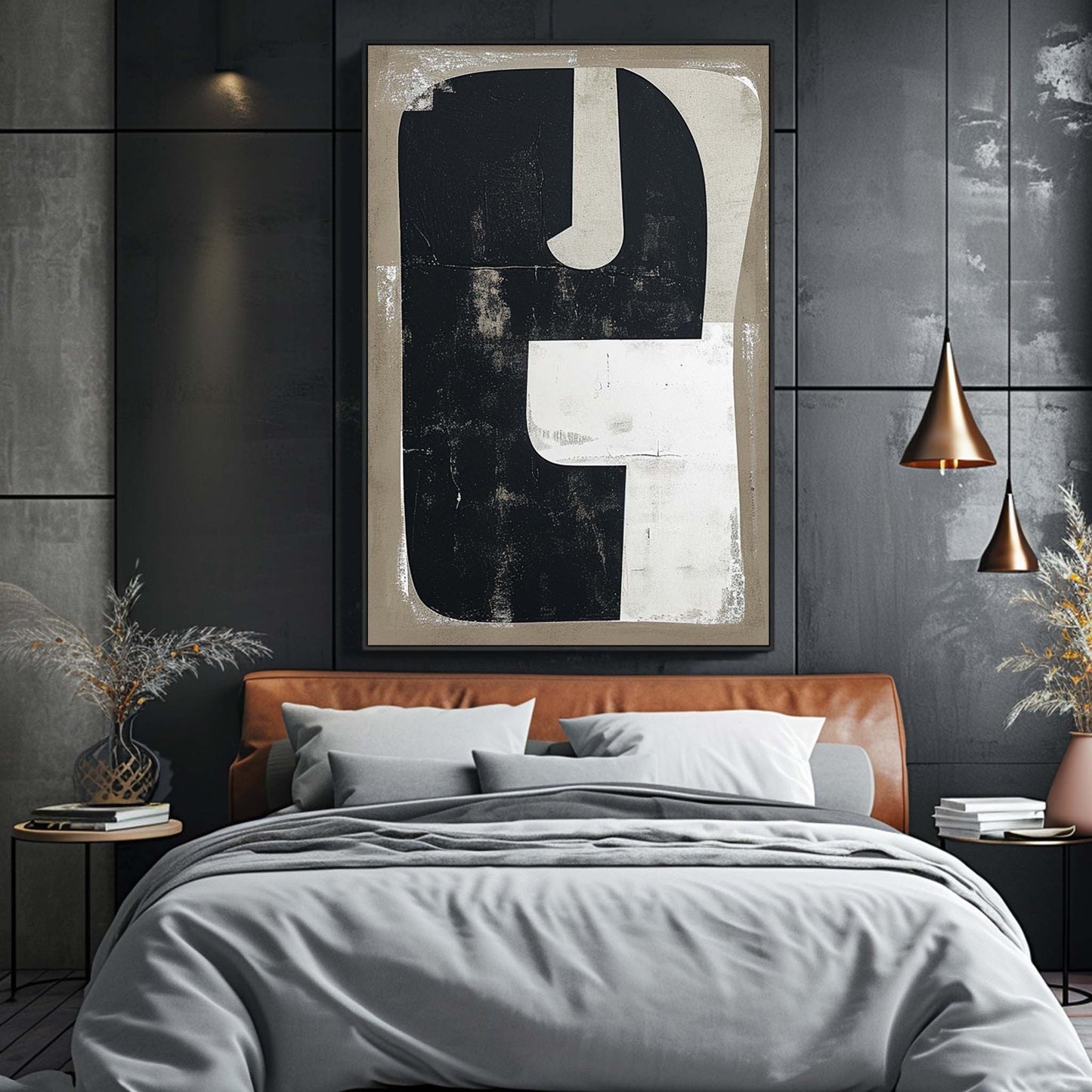 Modern Minimalist Abstract Oil Painting for Elegant Home Decor