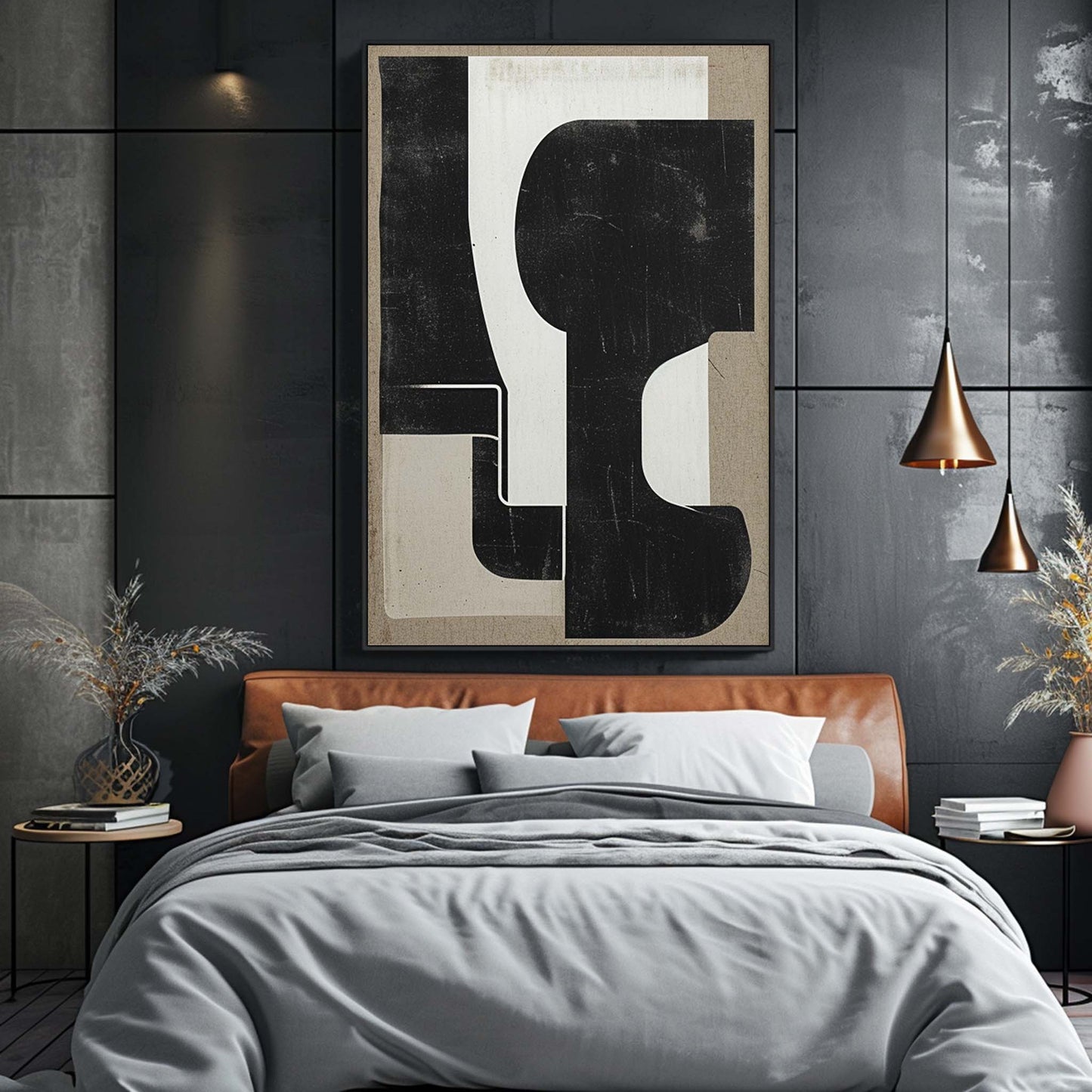Contemporary Minimalist Abstract Oil Painting for Modern Home Decor