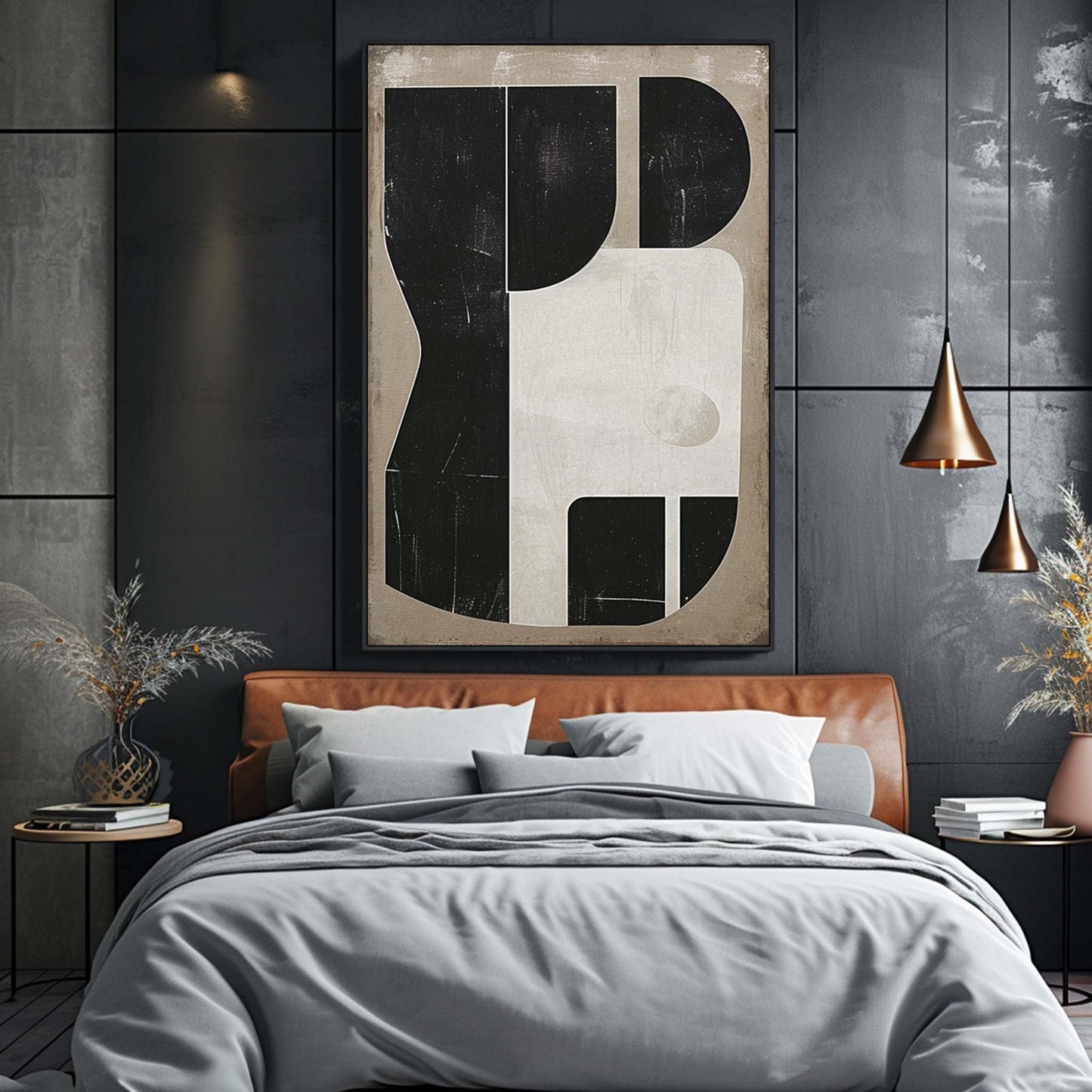 Contemporary Minimalist Abstract Oil Painting for Modern Home Decor