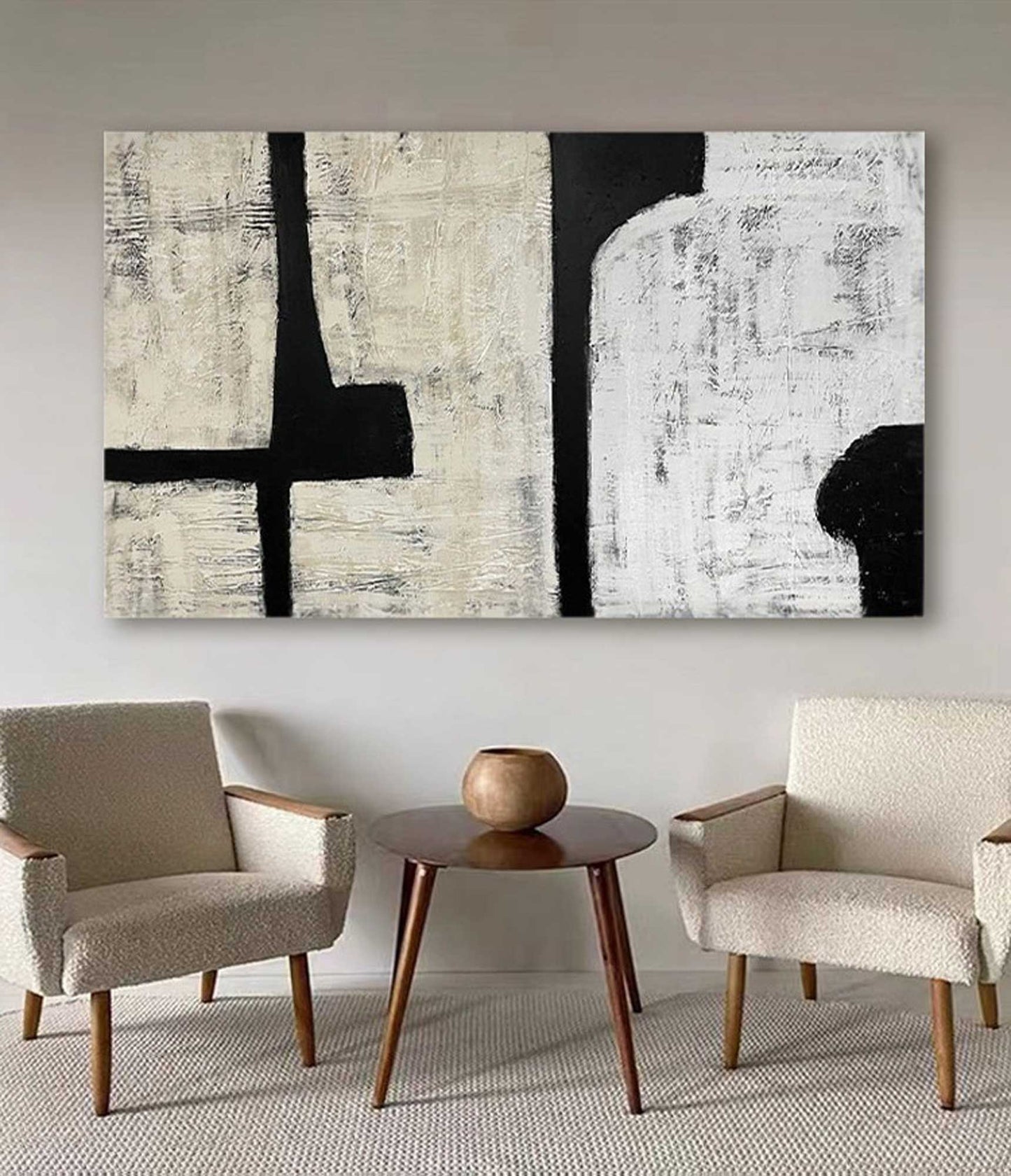 Contemporary Minimalist Abstract Oil Painting for Modern Home Decor