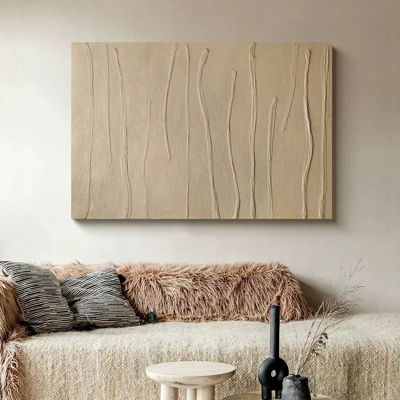 Elegant Minimalist Line Art Oil Painting for Modern Home Decor