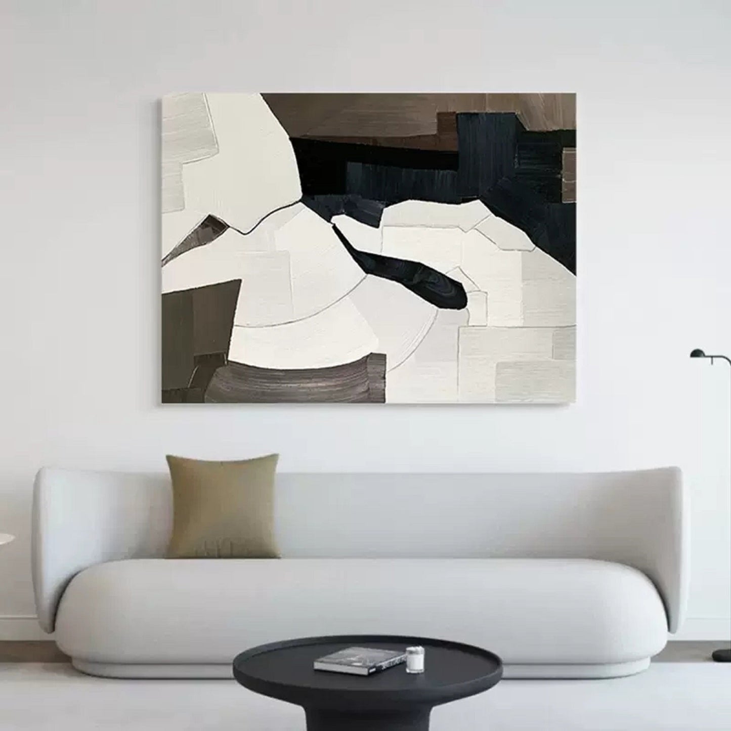 Contemporary Minimalist Geometric Oil Painting for Modern Home Decor