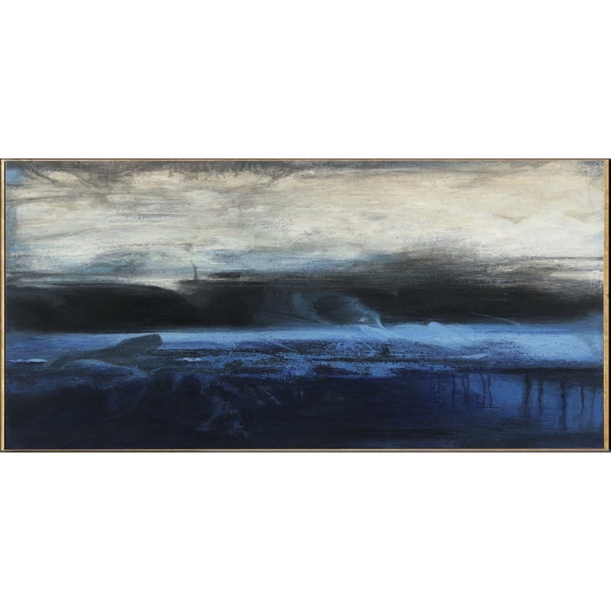 Serene Morning Ocean Landscape Oil Painting for Modern Home Decor