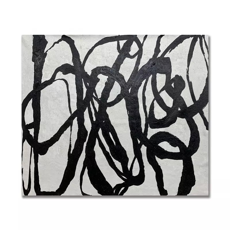 Abstract Black and White Oil Painting - Modern Art for Contemporary Spaces