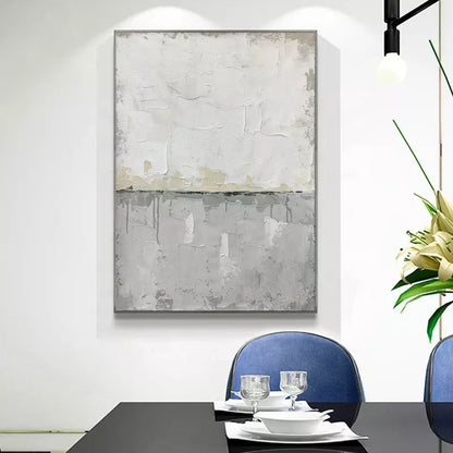 Contemporary Grey Abstract Oil Painting for Modern Home Decor