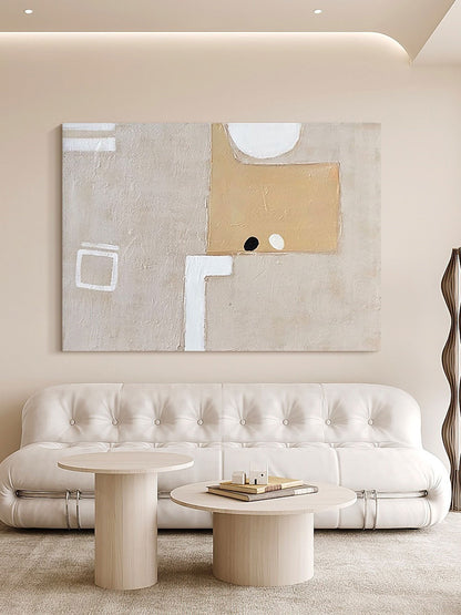 Contemporary Minimalist Geometric Oil Painting for Modern Home Decor