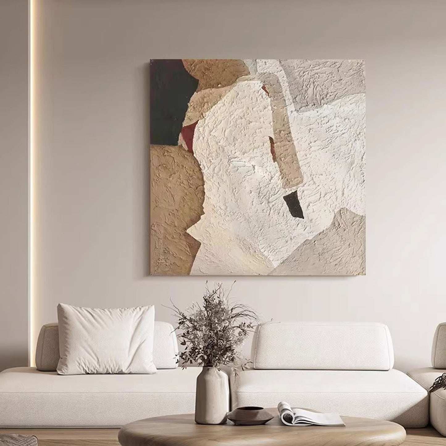 Elegant Minimalist Abstract Oil Painting for Modern Home Decor