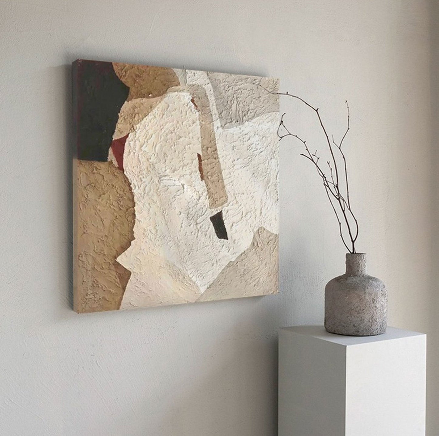 Elegant Minimalist Abstract Oil Painting for Modern Home Decor