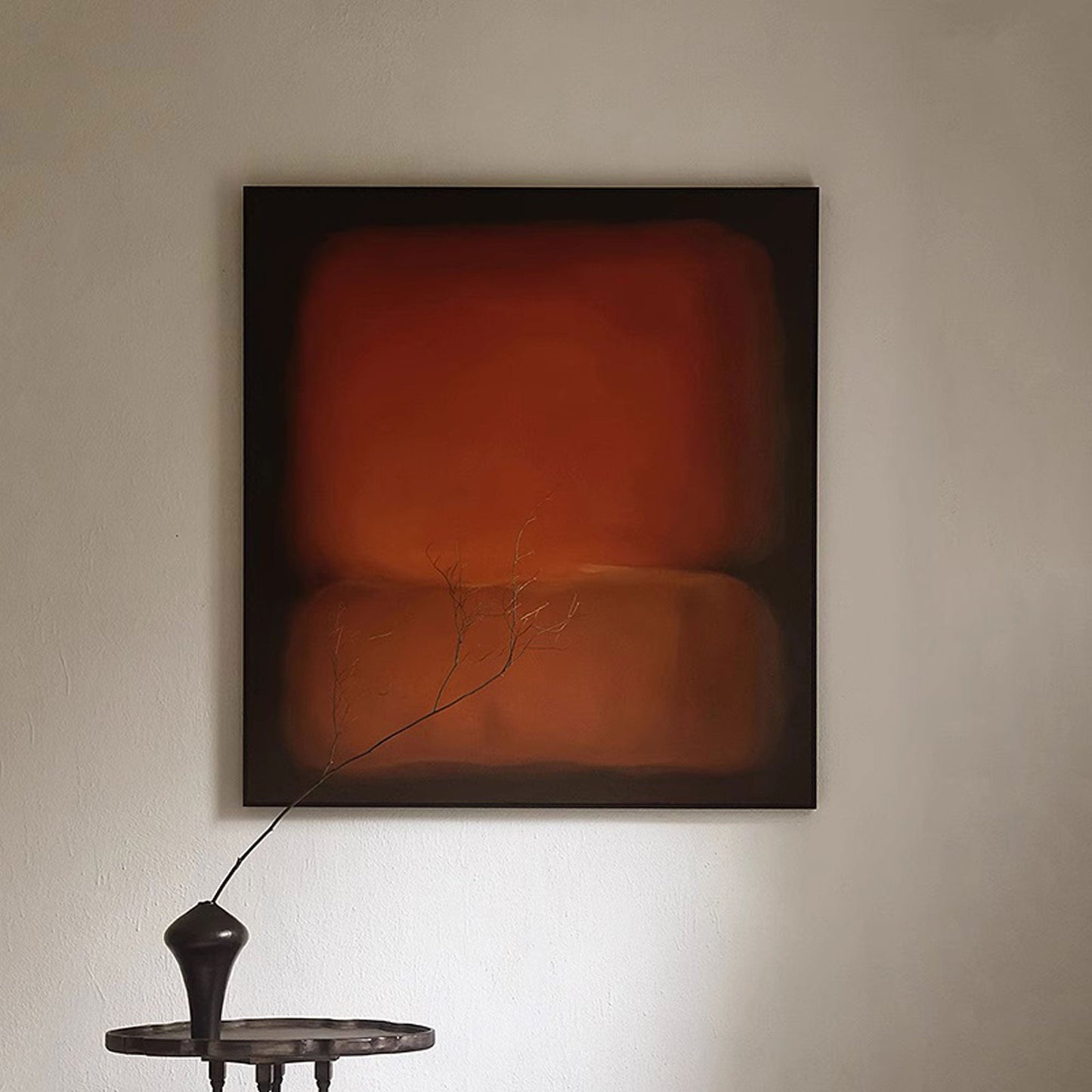 Warm Minimalist Abstract Oil Painting for Modern Home Decor