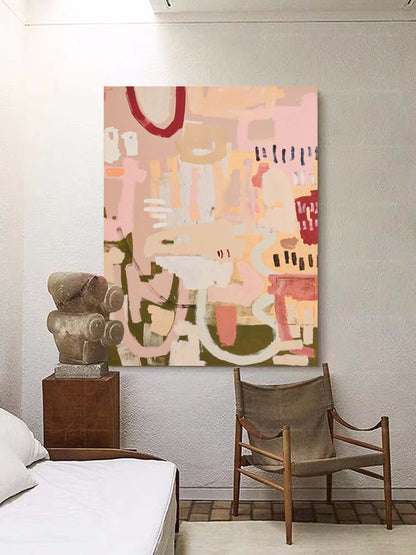 Colorful Abstract Oil Painting for Modern Home Décor