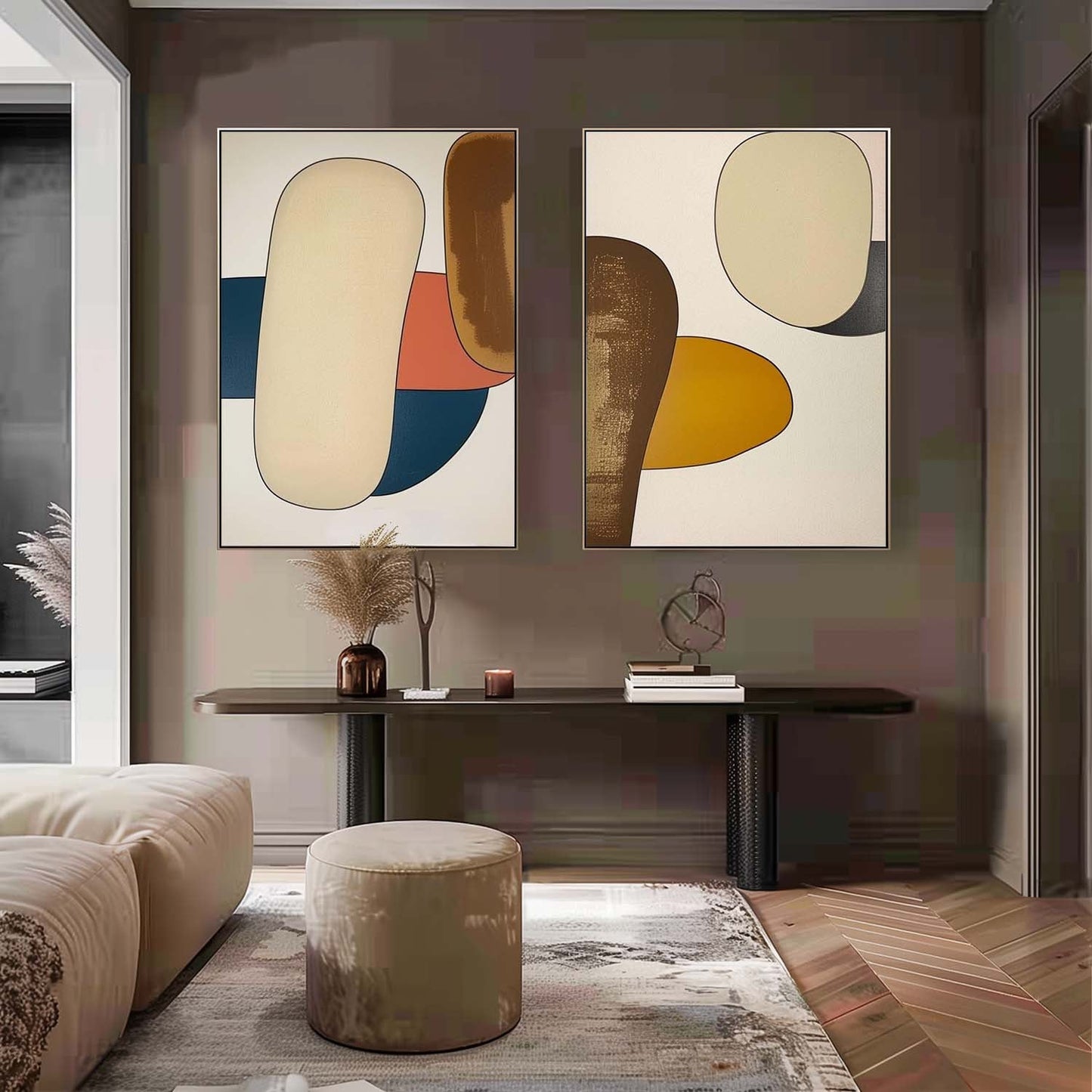 Abstract Modern Minimalist Oil Paintings for Contemporary Home Decor