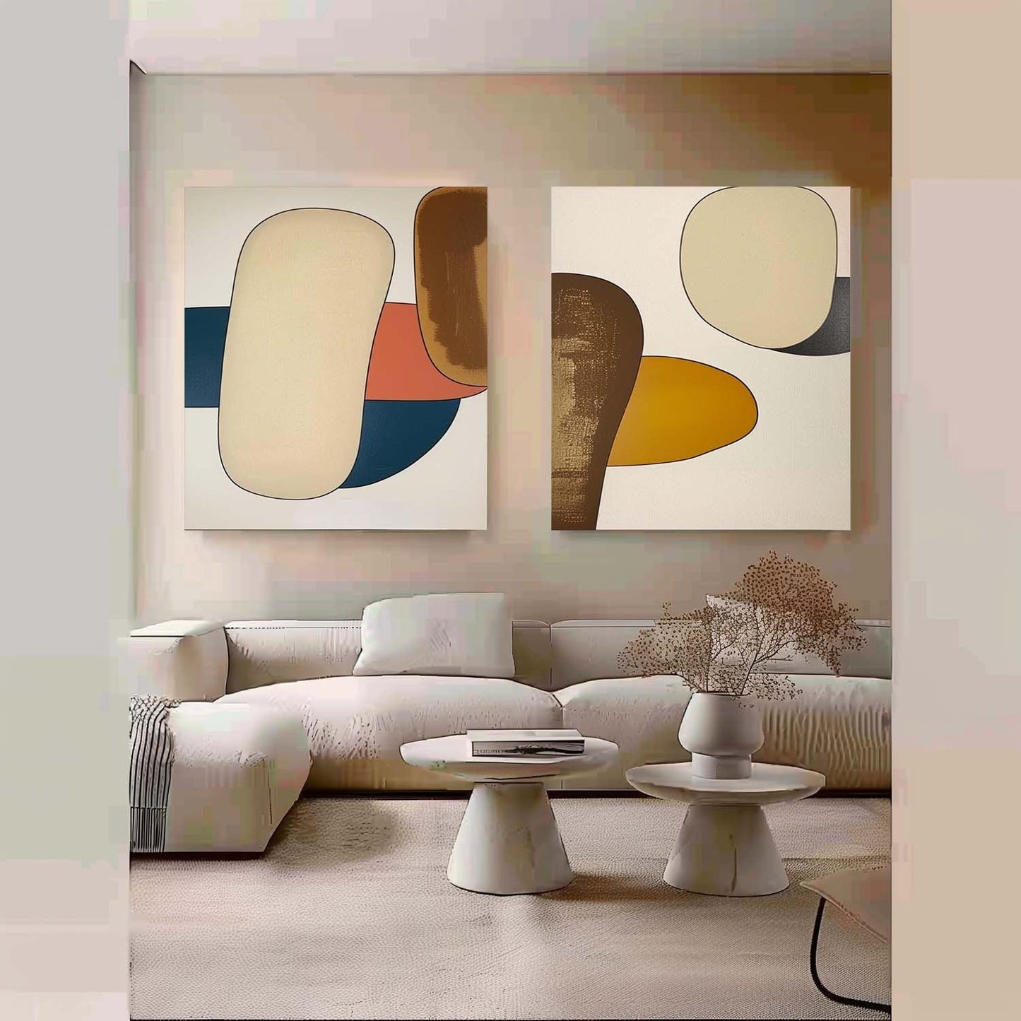 Abstract Modern Minimalist Oil Paintings for Contemporary Home Decor