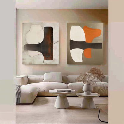 Modern Minimalist Abstract Art Duo for Contemporary Home Decor