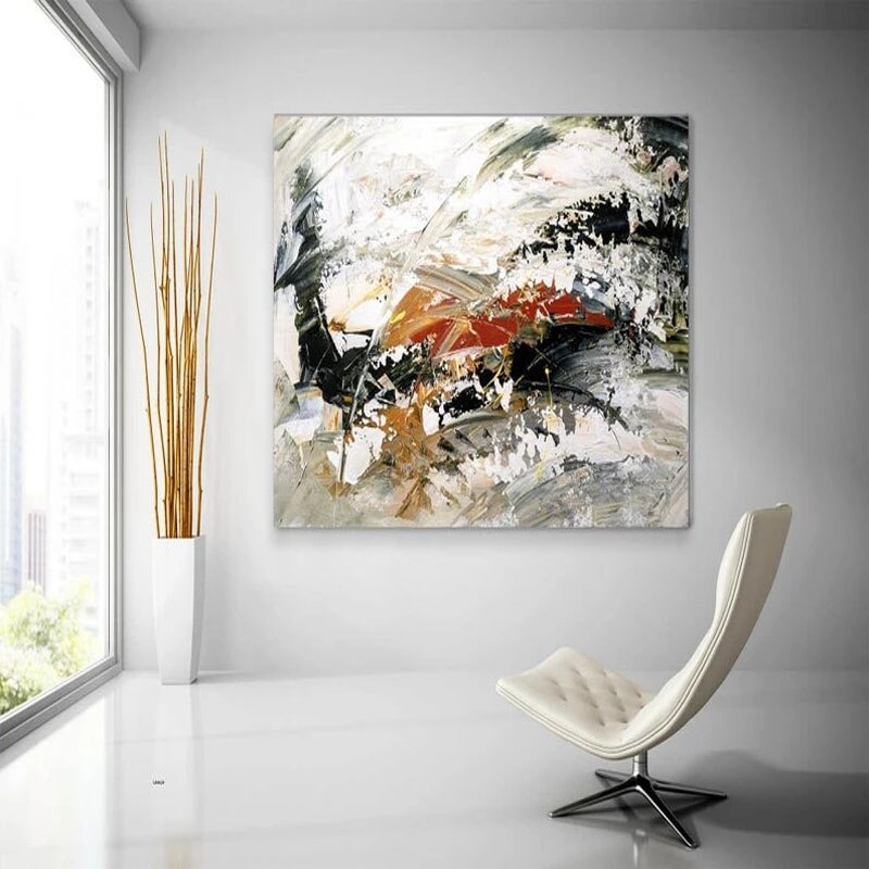 Vibrant Abstract Oil Painting of Nature's Fury and Strength