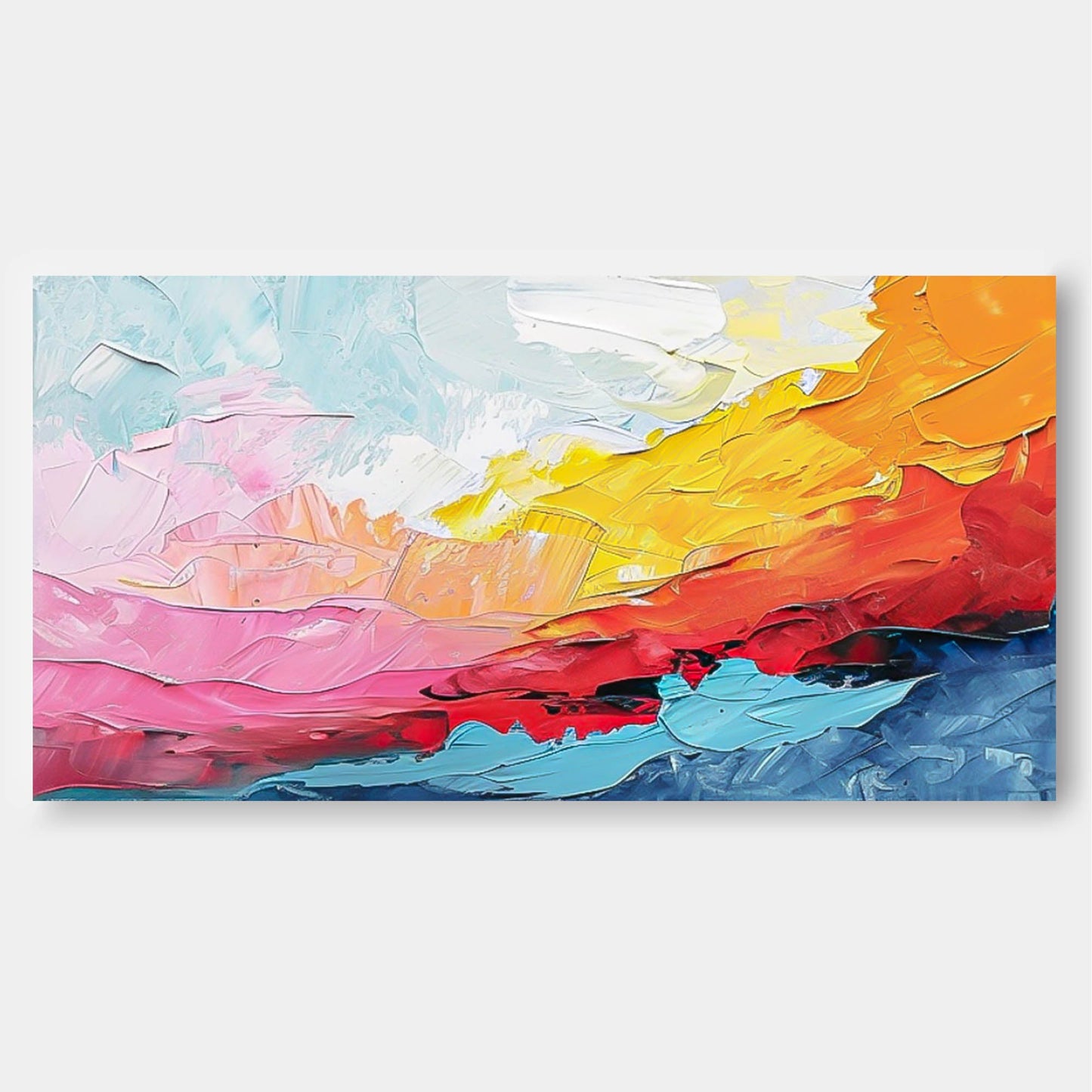 Vibrant Abstract Oil Painting with Bold Colors and Textured Brushstrokes