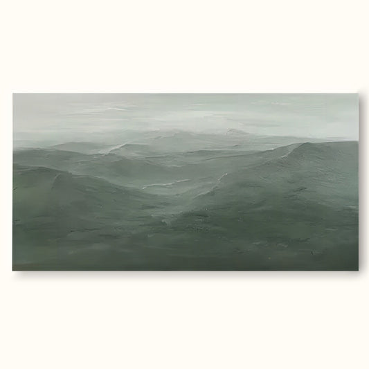 Serene Minimalist Landscape Oil Painting for Contemporary Home Decor