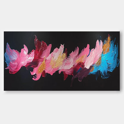 Vibrant Abstract Floral Oil Painting on Canvas for Modern Home Decor