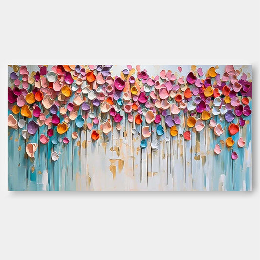 Vibrant Floral Abstract Oil Painting for Modern Home Decor