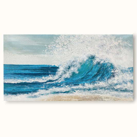 Stunning Ocean Wave Painting for Minimalist Beach Decor