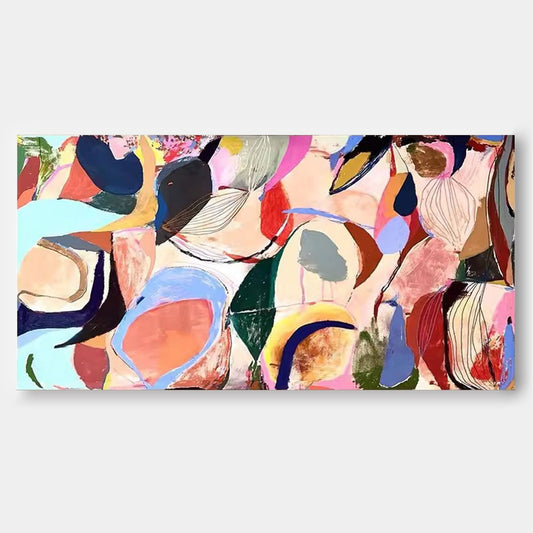 Colorful Abstract Oil Painting for Modern Home Décor and Artistic Inspiration