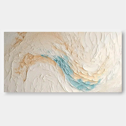 Coastal Serenity: Abstract Oil Painting of Beach Waves and Ocean Tones