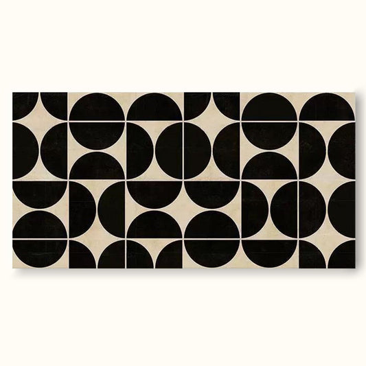 Contemporary Black and White Geometric Oil Painting for Modern Interiors
