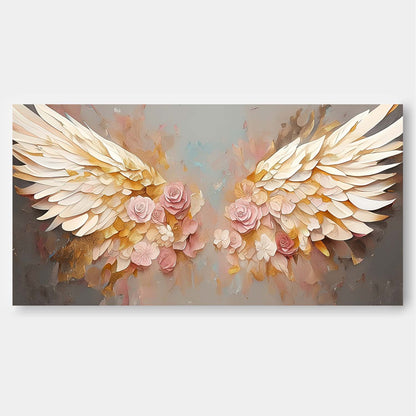 Elegant Floral Wings Oil Painting for Home Decor and Wall Art