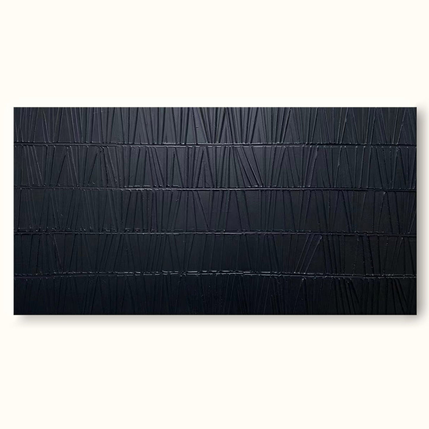 Textured Black Minimalist Abstract Oil Painting for Modern Decor