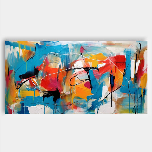 Vibrant Abstract Oil Painting for Modern Home Decor and Art Enthusiasts