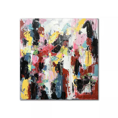 Vibrant Abstract Oil Painting Capturing Love and Energy in Colorful Swirls