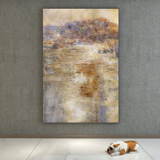 Abstract Landscape in Warm Tones | Unique Oil Painting for Home Decor