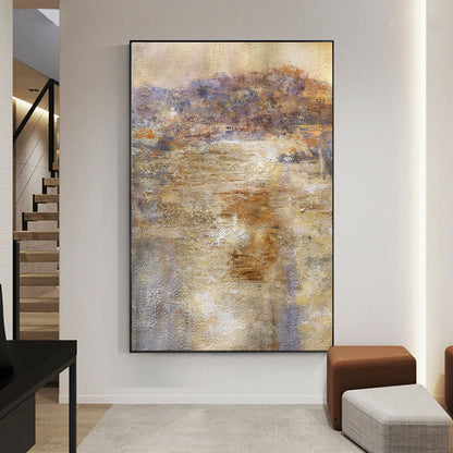 Abstract Landscape in Warm Tones | Unique Oil Painting for Home Decor