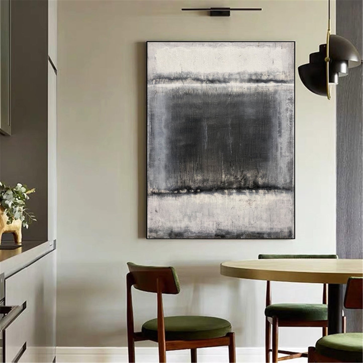 Stunning Black and White Abstract Oil Painting for Modern Home Decor