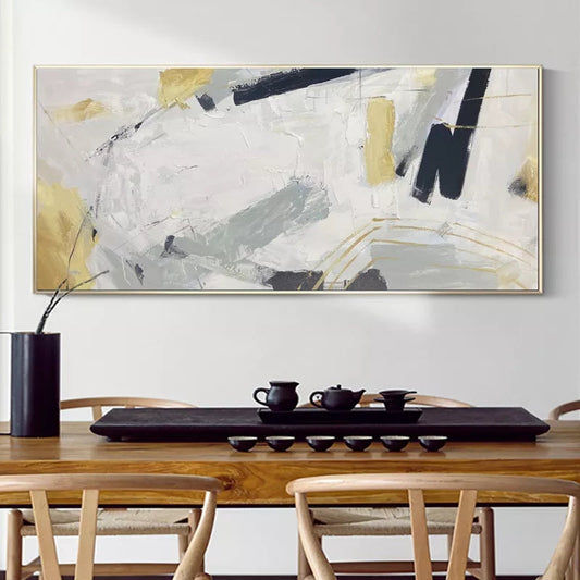 Abstract Oil Painting of Serene Cosmos with Elegant Textures and Soft Colors