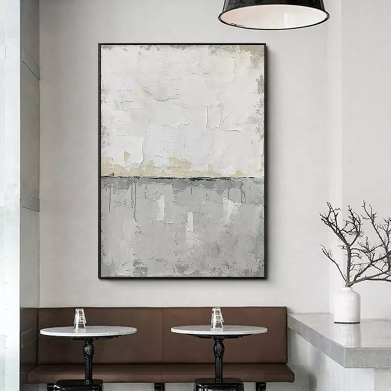 Contemporary Grey Abstract Oil Painting for Modern Home Decor