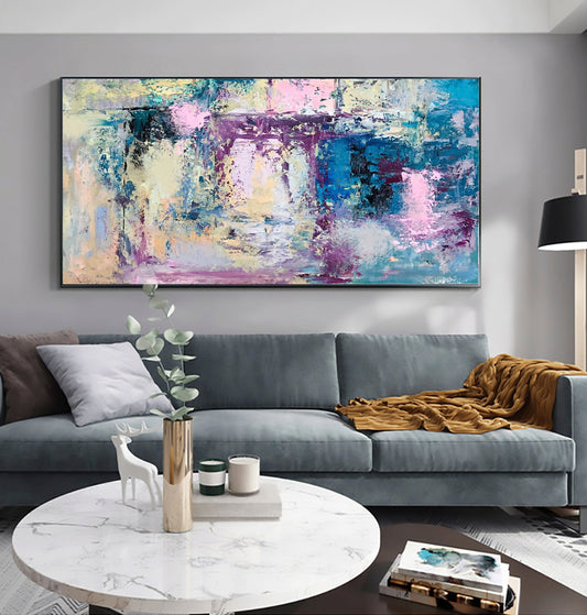 Abstract Serenity: Vibrant Colors in Contemporary Oil Painting