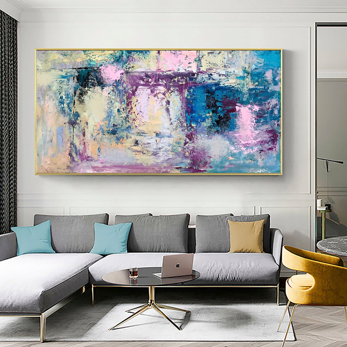 Abstract Serenity: Vibrant Colors in Contemporary Oil Painting