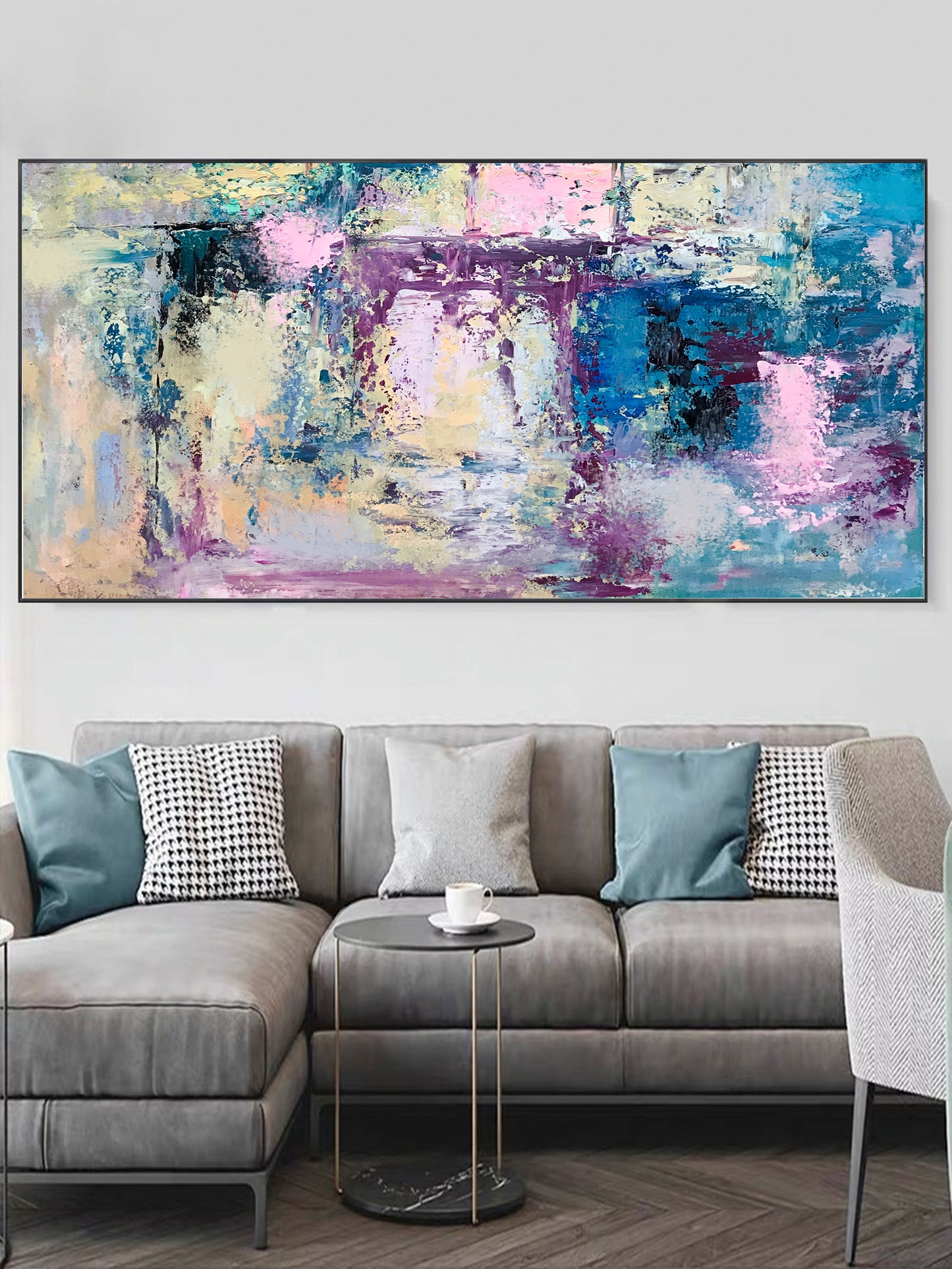 Abstract Serenity: Vibrant Colors in Contemporary Oil Painting