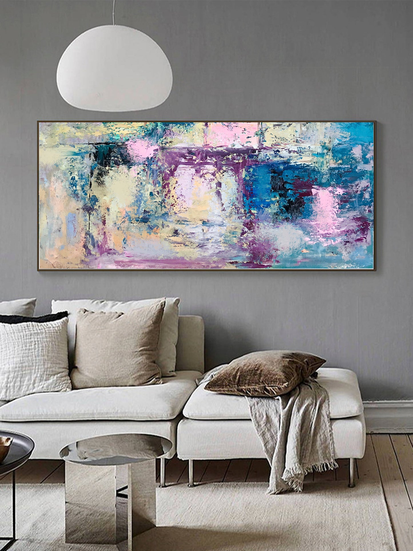 Abstract Serenity: Vibrant Colors in Contemporary Oil Painting