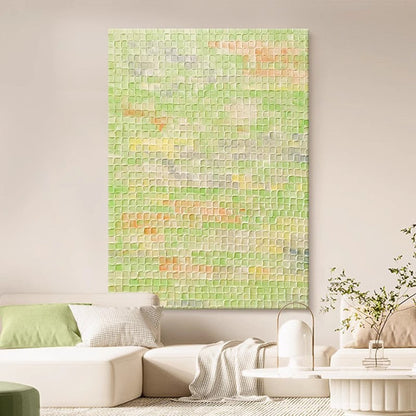 Serene Green Abstract Oil Painting for Modern Home Decor