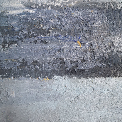 Tranquil Blue Ocean Waves Abstract Oil Painting for Coastal Decor