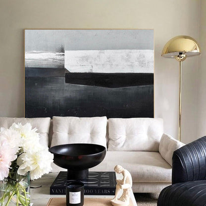 Modern Wabi-Sabi Oil Painting for Minimalist Home Decor