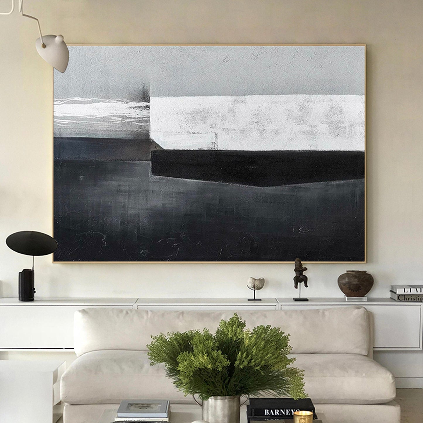 Modern Wabi-Sabi Oil Painting for Minimalist Home Decor