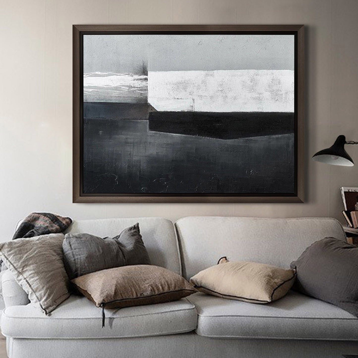 Modern Wabi-Sabi Oil Painting for Minimalist Home Decor