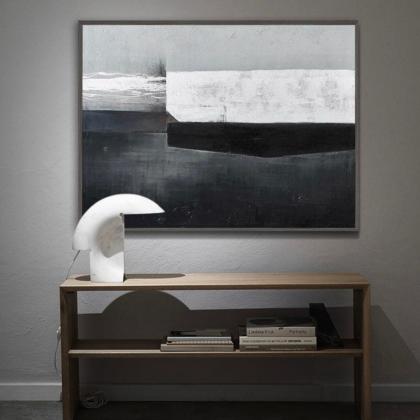 Modern Wabi-Sabi Oil Painting for Minimalist Home Decor